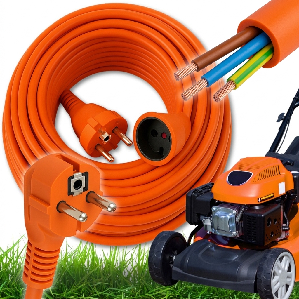 Prodlužovací Kabel 50 M Pro Zahradní Sekačku S Uzemněním, Silný