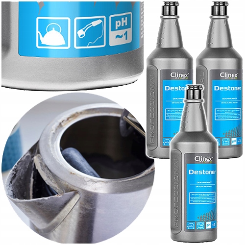 Clinex Odvápňovač Destoner Odstraňuje Lešticí Kámen Pro Konvice 1L 3ks