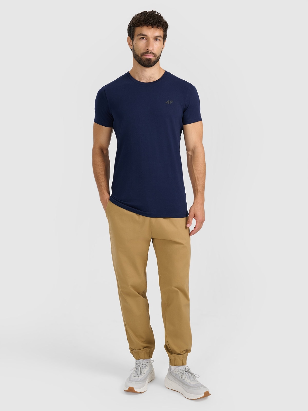 4F Pánské jogger tepláky béžové XXL