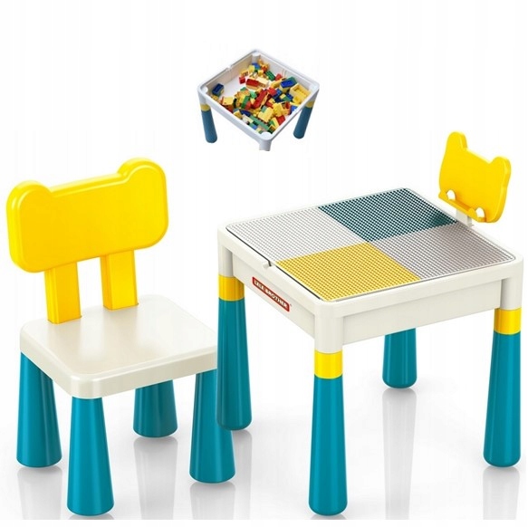 Kreatívny Stolík Pre Deti 2v1 Na Kocky A Maľovanie Set Na Stolovanie