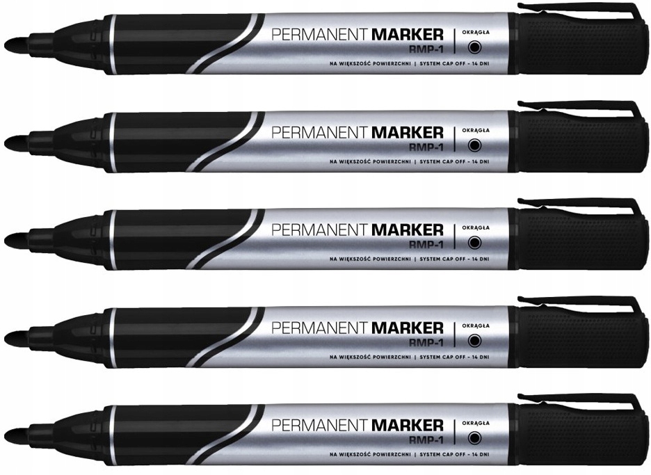 

Marker permanentny wodoodporny Rystor Czarny x 5