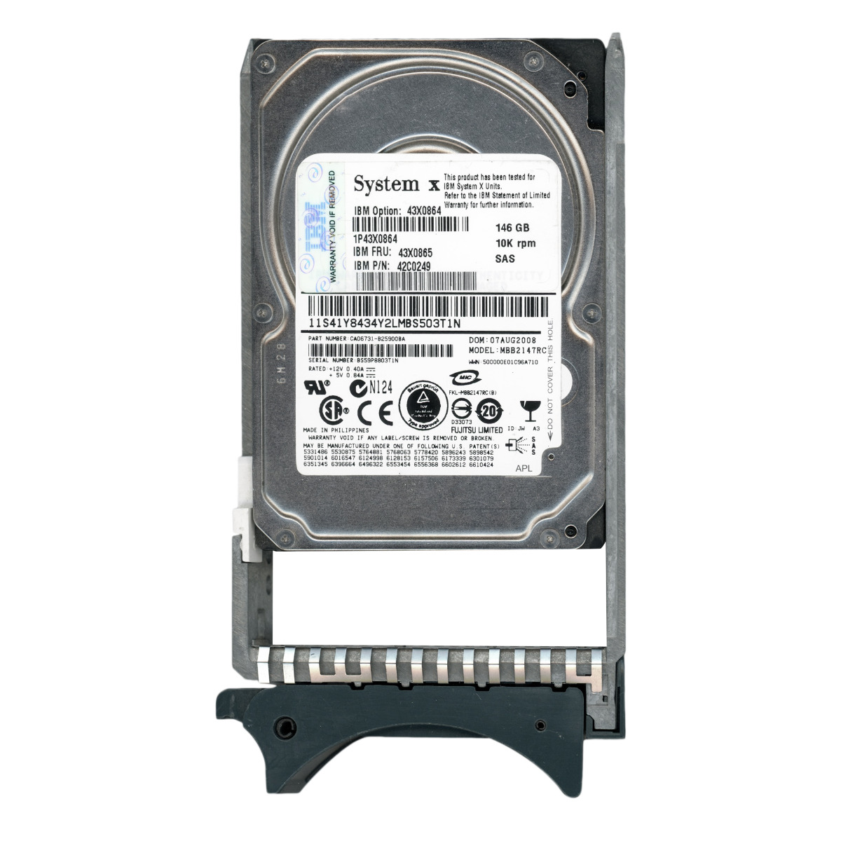 Ibm 43X0865 42C0249 146GB 10K 16MB Sas 2.5'' MBB2147RC