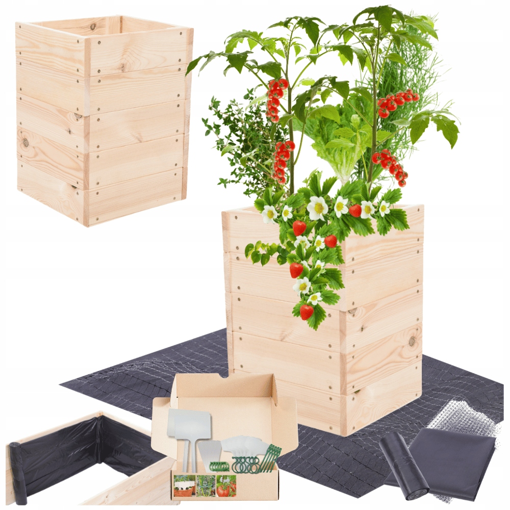 Vyvýšený záhon květináč zeleninová zahrada pařeniště truhla impregnace 45x30x30