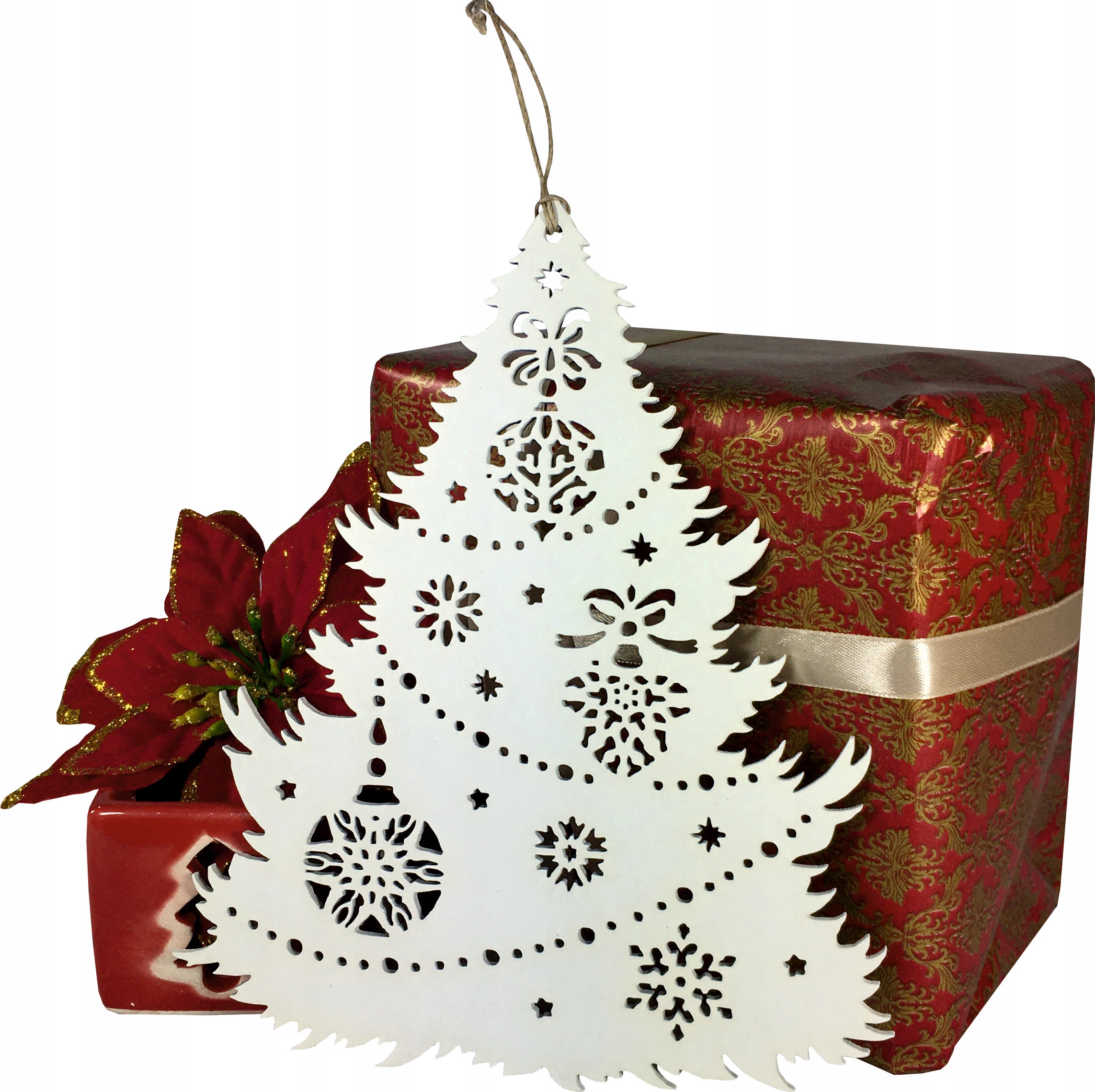 BOMBKA ZAWIESZKA CHOINKA DRZEWKO BOMBKI AŻUR 30CM