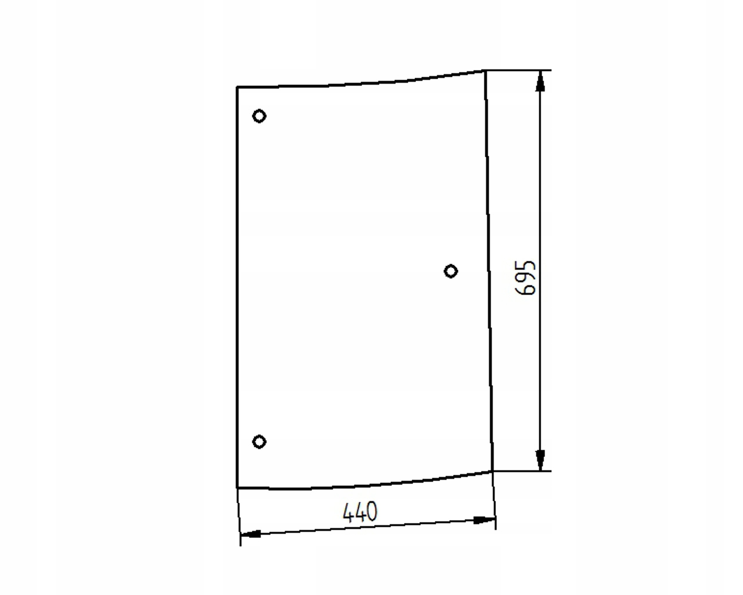 sklo pro traktor Kubota rohové pravé T029070542