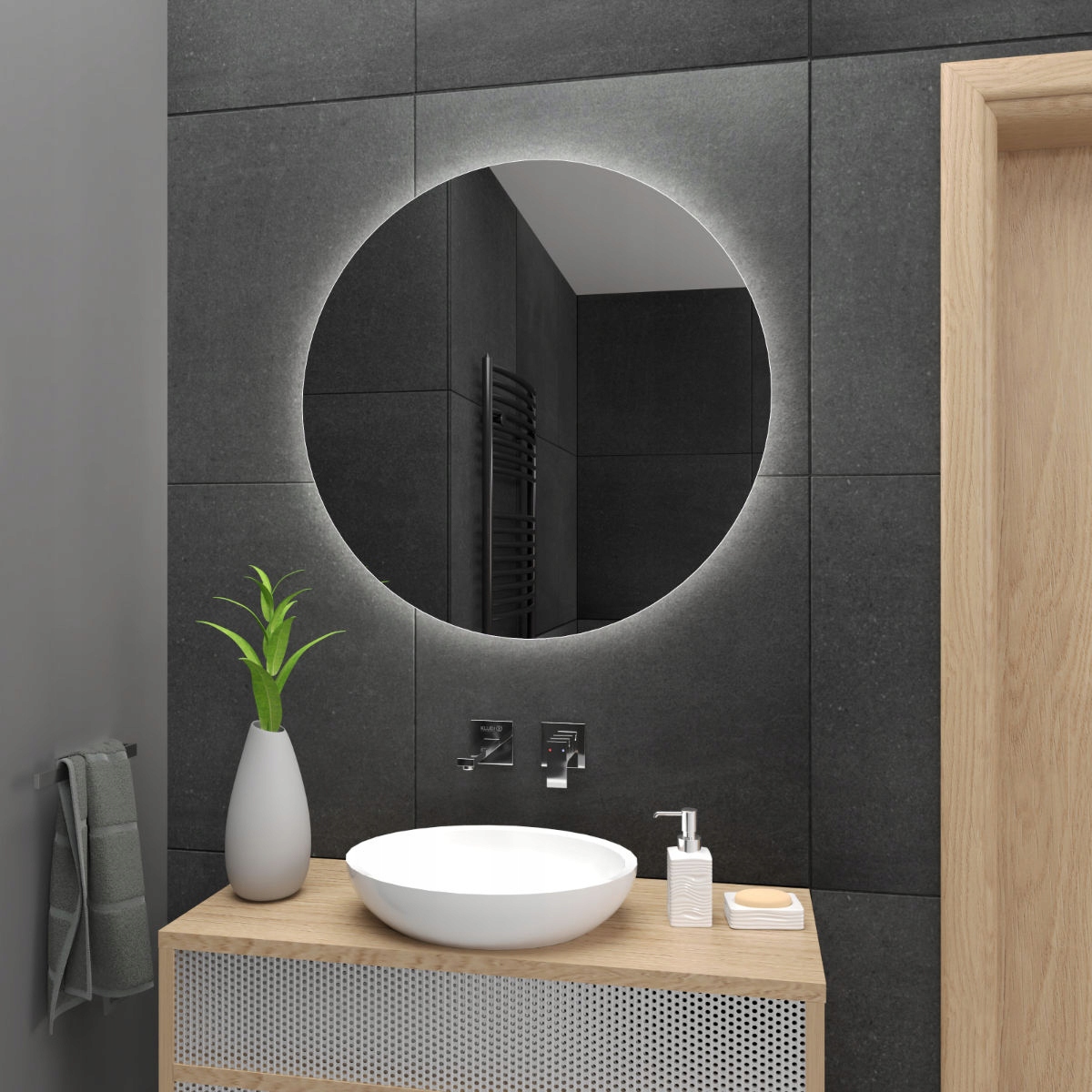 Lustro LED okrągłe 60cm podświetlane Marka Revati Lustra