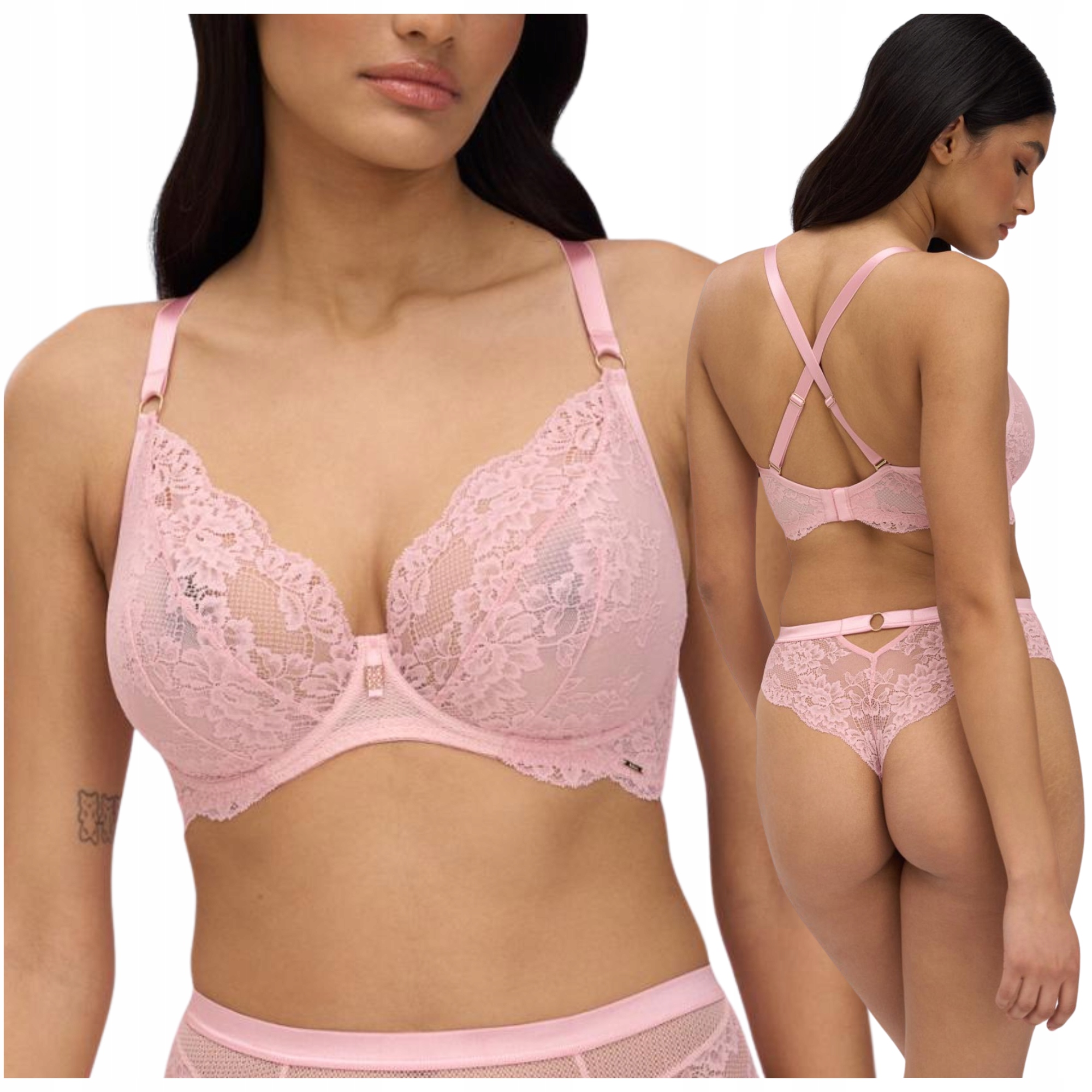 Měkká krajková podprsenka Alles Powder Whisper M růžová 85C