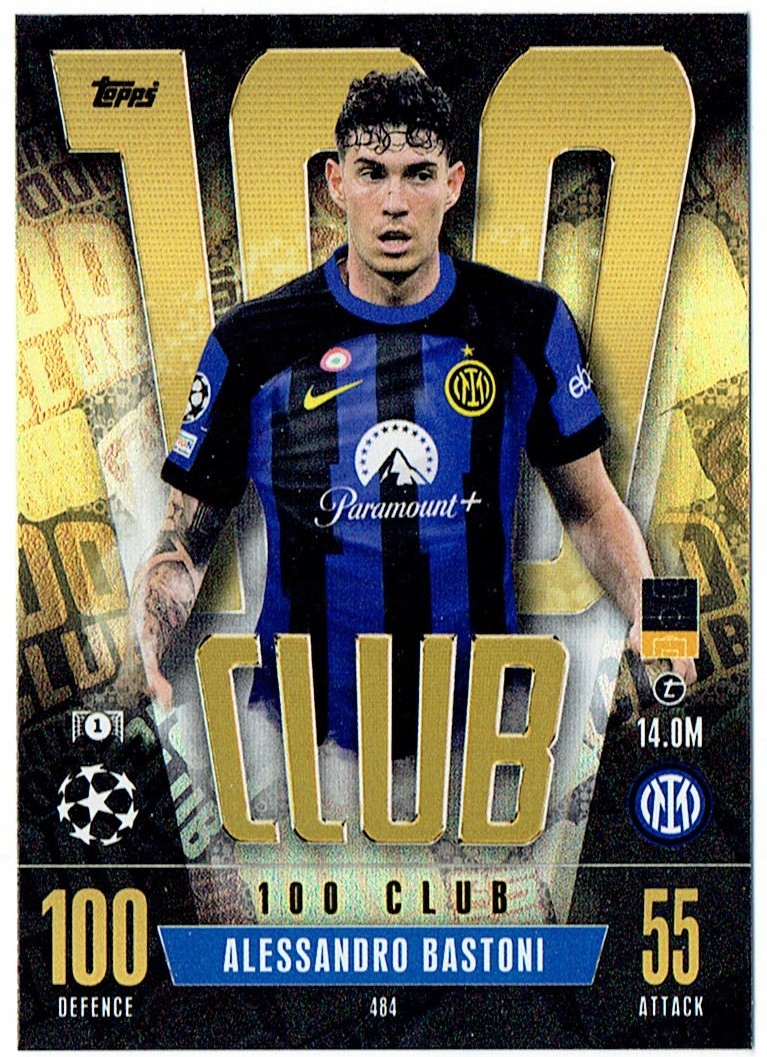 Topps Match Attax 23/24 Karta 100 Club Inter 484 Alessandro Bastoni