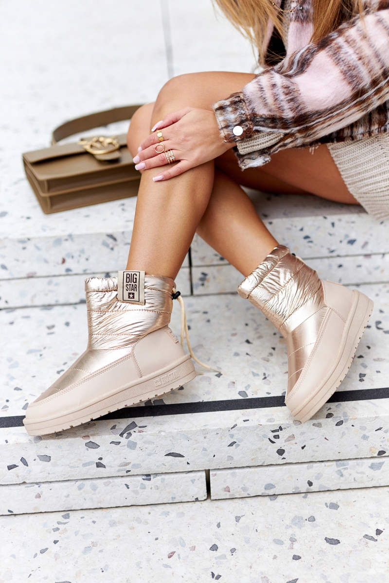 BEŻOWE CIEPŁE BOTKI ŚNIEGOWCE BIG STAR II274121 38 Wysokość wysokie