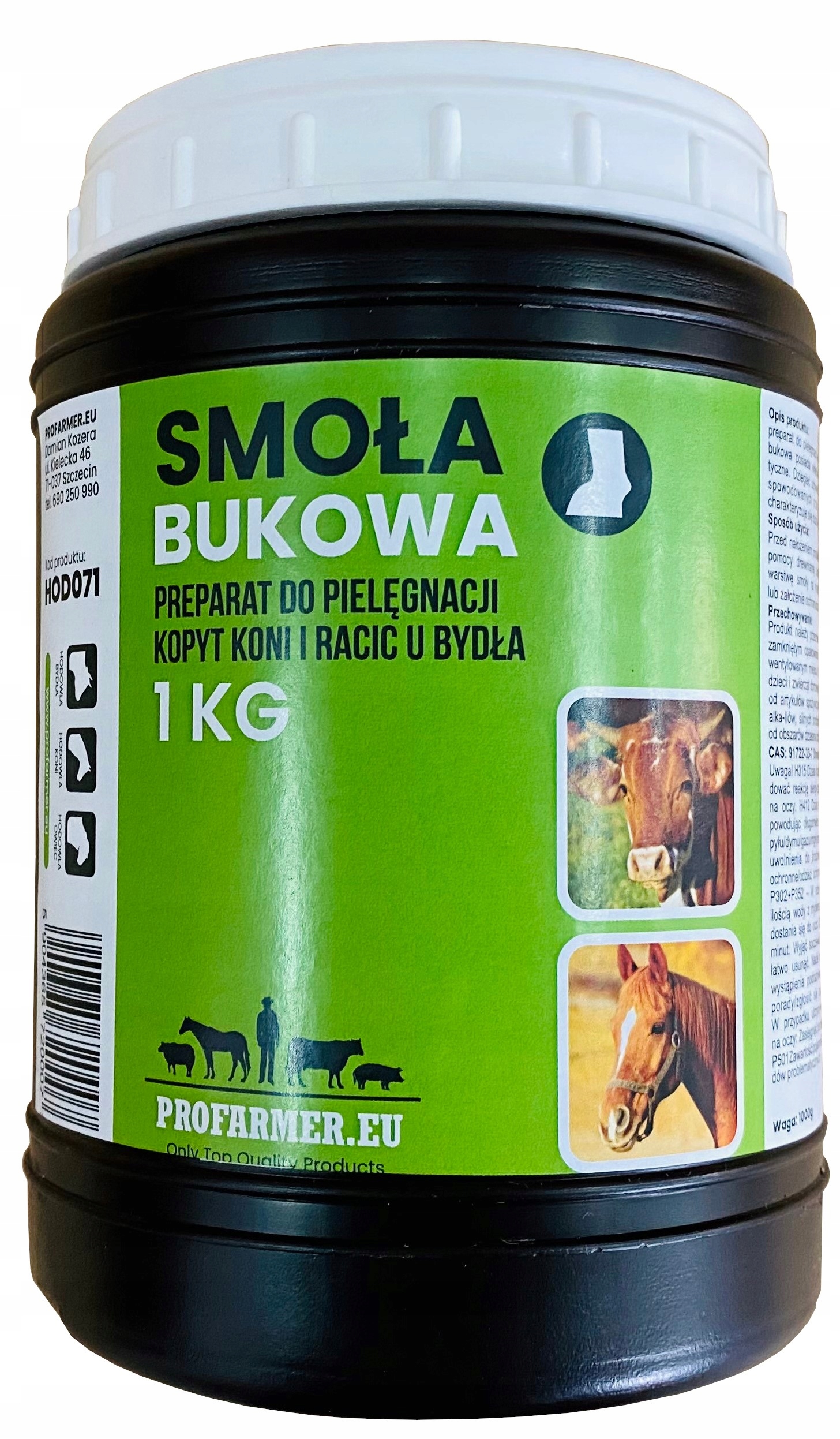 

Smoła bukowa do pielęgnacji Kopyt Koni Racic Bydła