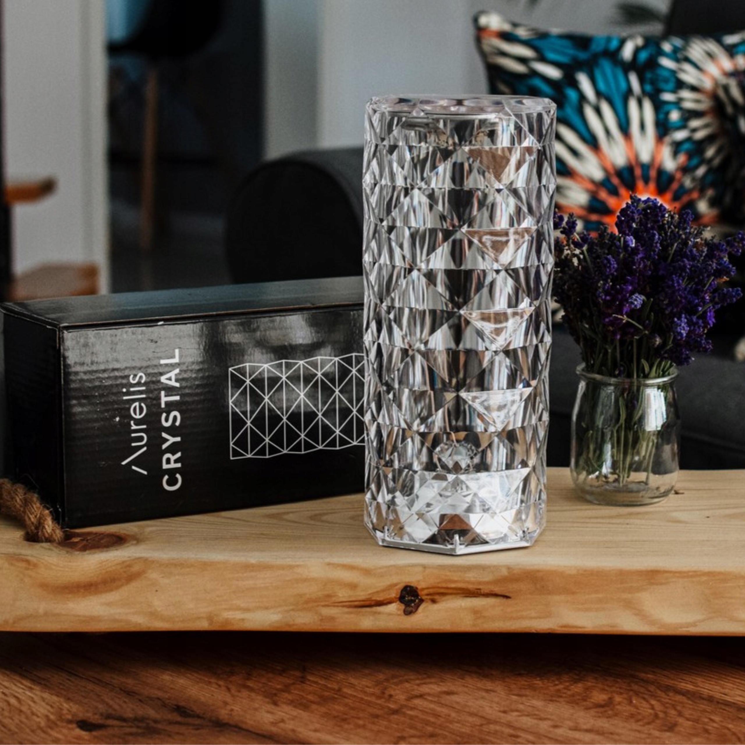 Lampka Nocna Aurelis Crystal LED RGB PILOT| PREZENT na ŚWIĘTA Marka Aurelis