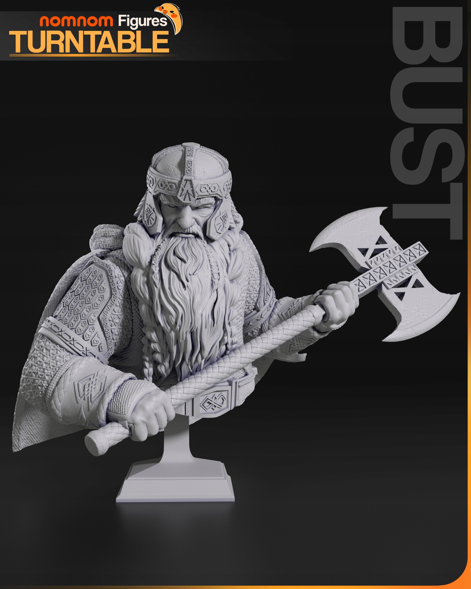 Figurka Busta Gimli Pán prstenů 3D tisk Pryskyřice NomNom Figures