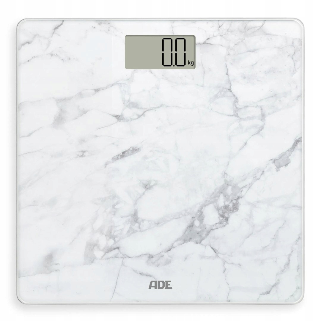Waga łazienkowa do 180 Kg Ade 30 x 30 cm marmurowy wzór biała