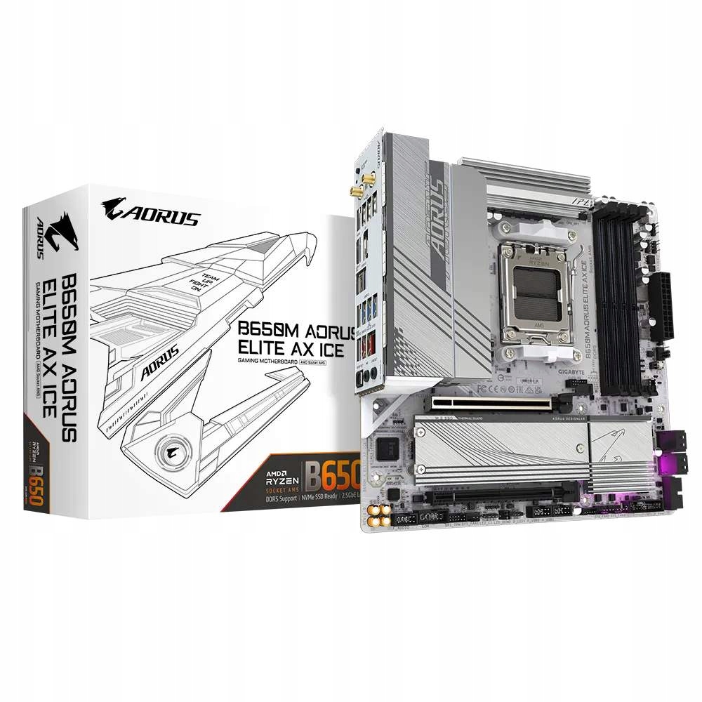 Gigabyte Mb Sc AM5 B650M Aorus Elite Ax Ice, Amd B650, 4xDDR5, 1xDP, …