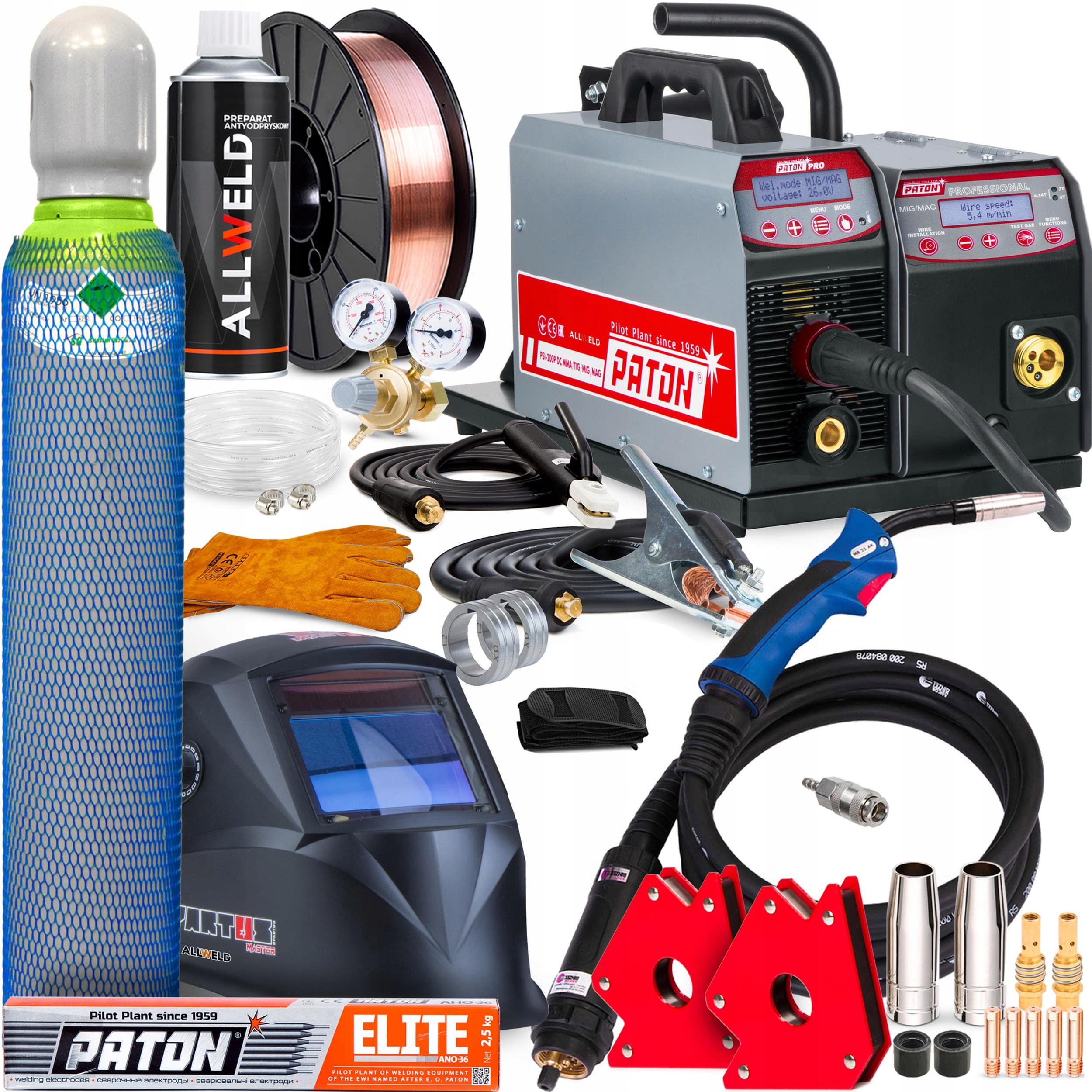 Poloautomatický Svařovací Stroj Paton Psi 200 Pro Mig Mag Mma Tig 230V 200A 3V1 Puls