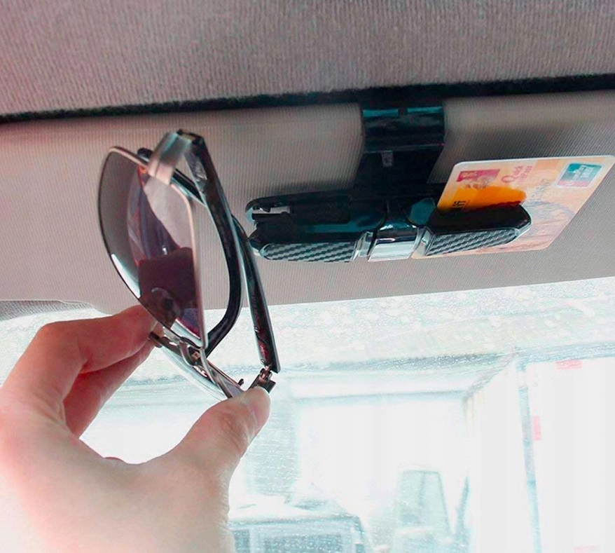 UCHWYT KLIPS SAMOCHODOWY DO OKULARÓW OKULARY KARTA Waga produktu z opakowaniem jednostkowym 0.1 kg