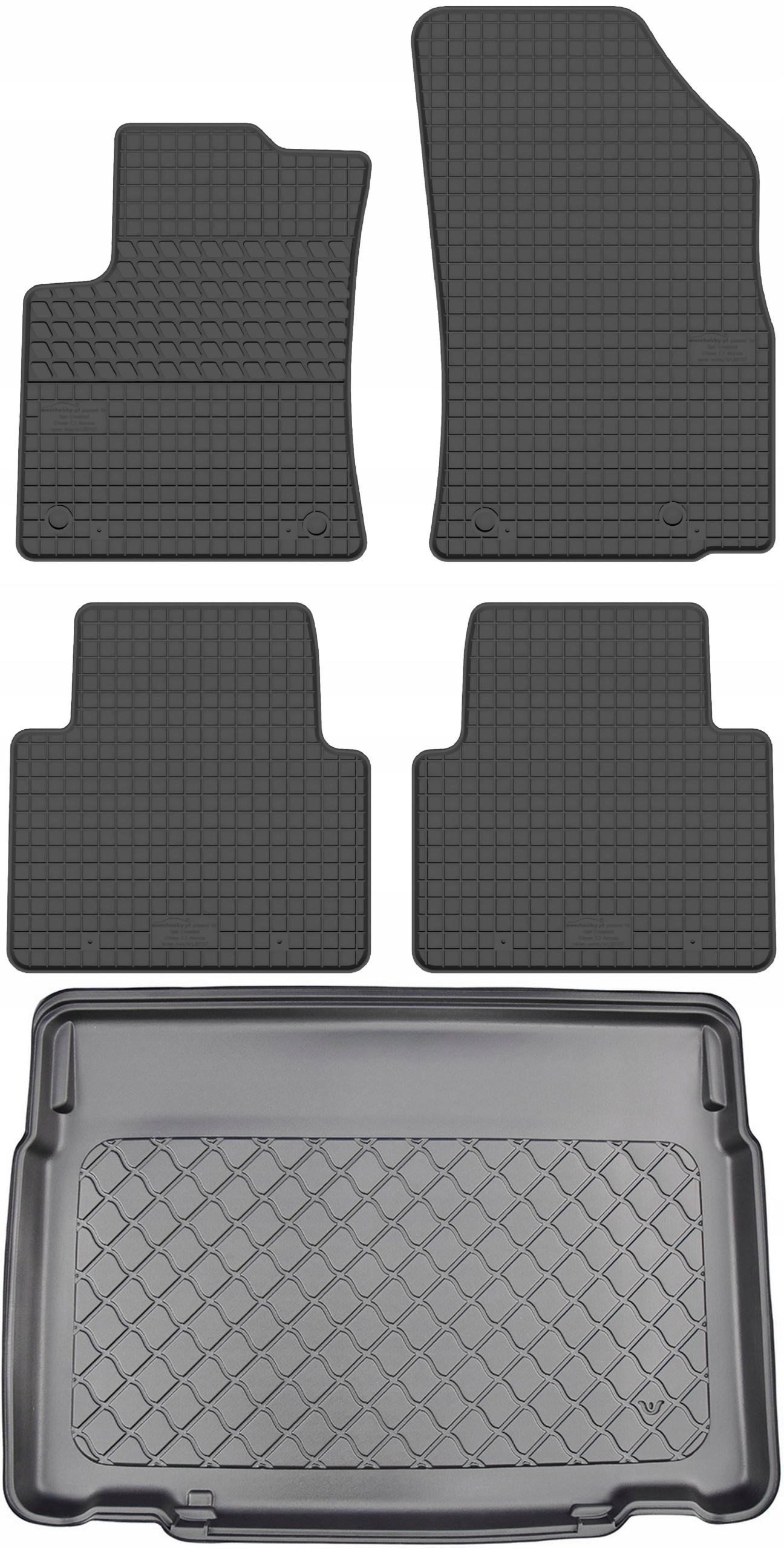 Citroen C3 Aircross II Crossover od roku 11.2017 Sada Koberce batožinový priestor