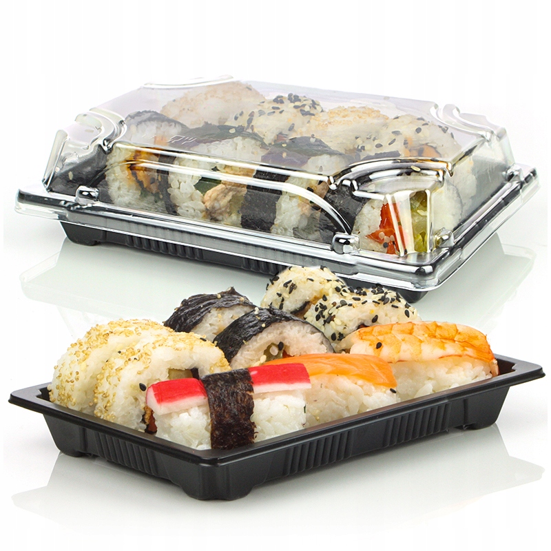 

Pojemniki na Sushi średnie 50szt. z przykrywką 50x