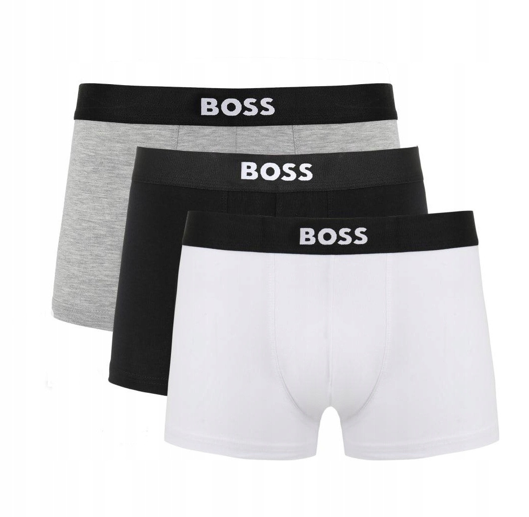 Hugo Boss pánské boxerky 3 balení prémiové bavlny Bílé/černé/šedé vel. L