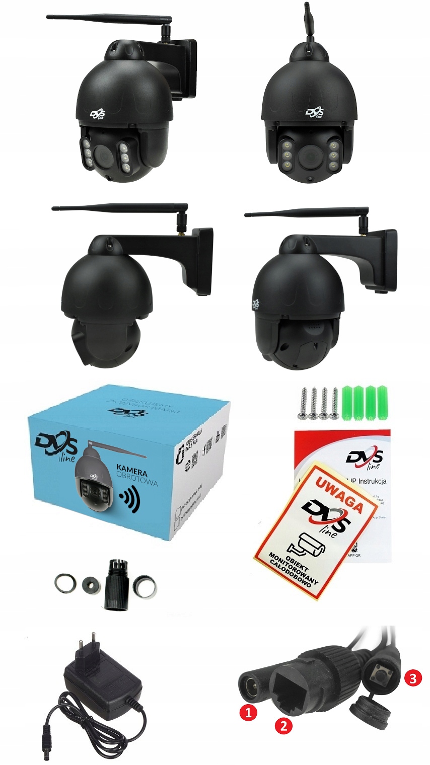 ZEWNĘTRZNY ZESTAW CZARNYCH KAMER DO MONITORINGU 4 KAMERY WIFI - OBRÓT EAN (GTIN) 0645760404516