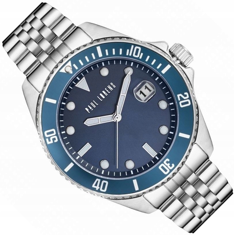 Pánské Hodinky Paul Lorens PL13030B-6C1 Modrý Styl Divera Data Lupa 43 mm