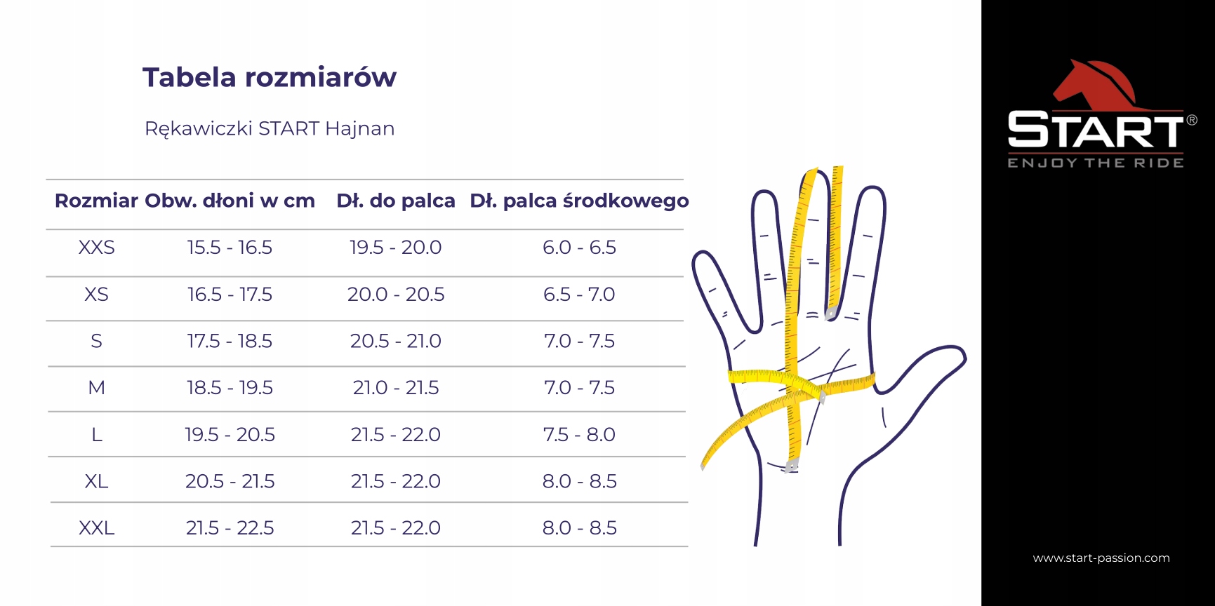 Rękawiczki jeździeckie całoroczne START Hajnan XS Kod producenta S:11410011*BK/GR*XS