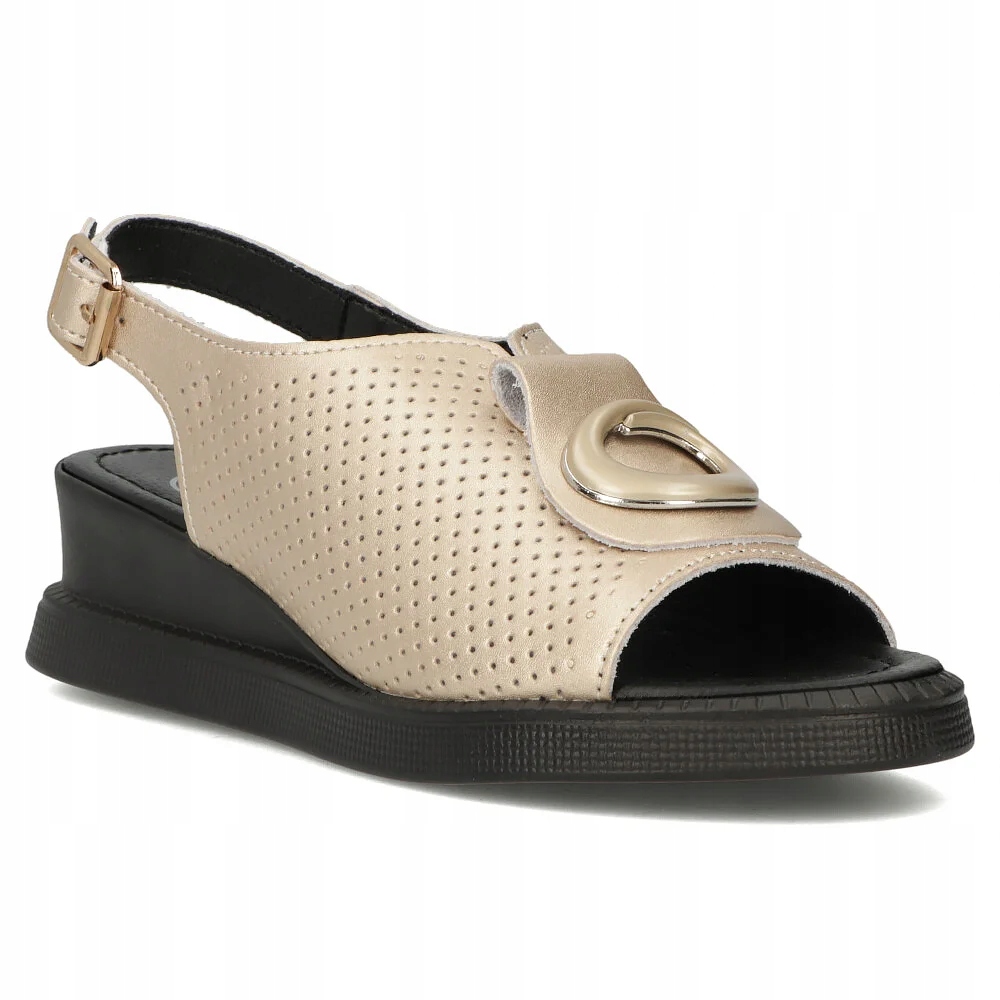 Buty damskie skórzane sandały Filippo na platformie buty letnie białe r.37