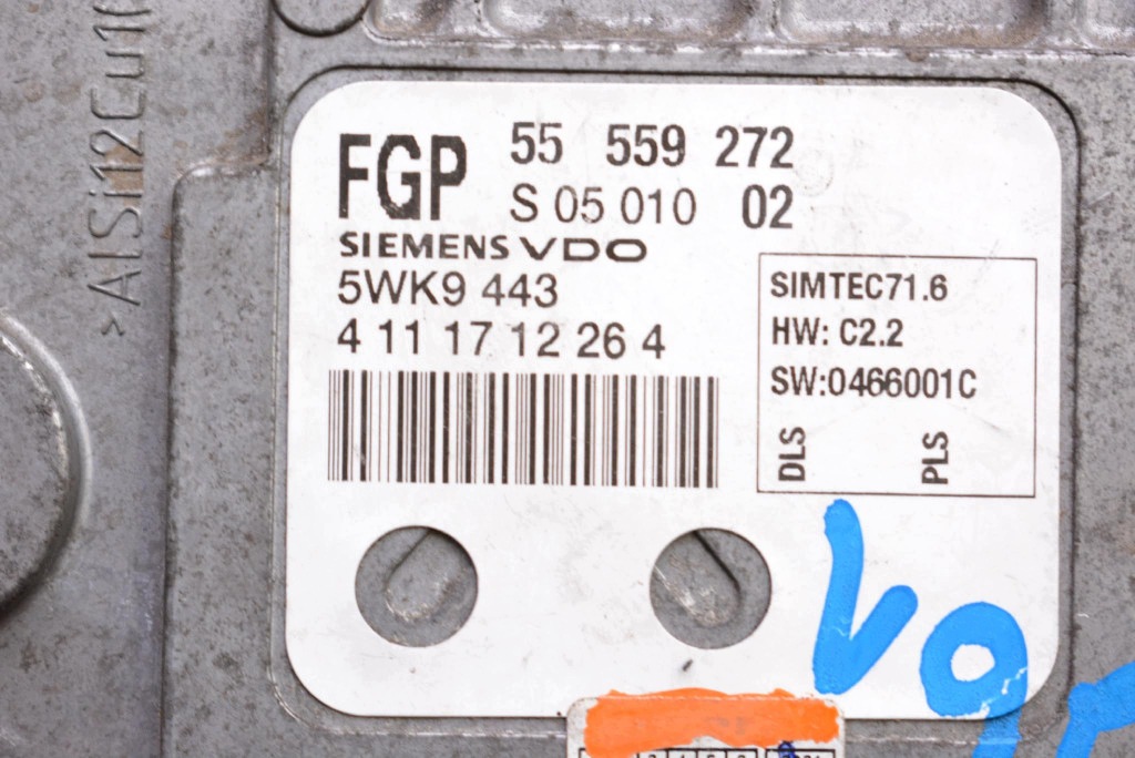 control unit computer of the engine 55559272 OPEL VECTRA C 1.8 16V 122 KM 02-05