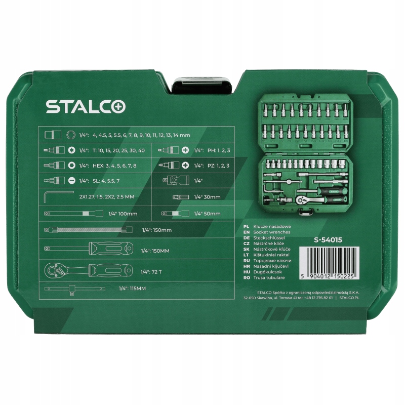 Świąteczny Zestaw Kluczy Nasadowych 48el Stalco Waga produktu z opakowaniem jednostkowym 8 kg