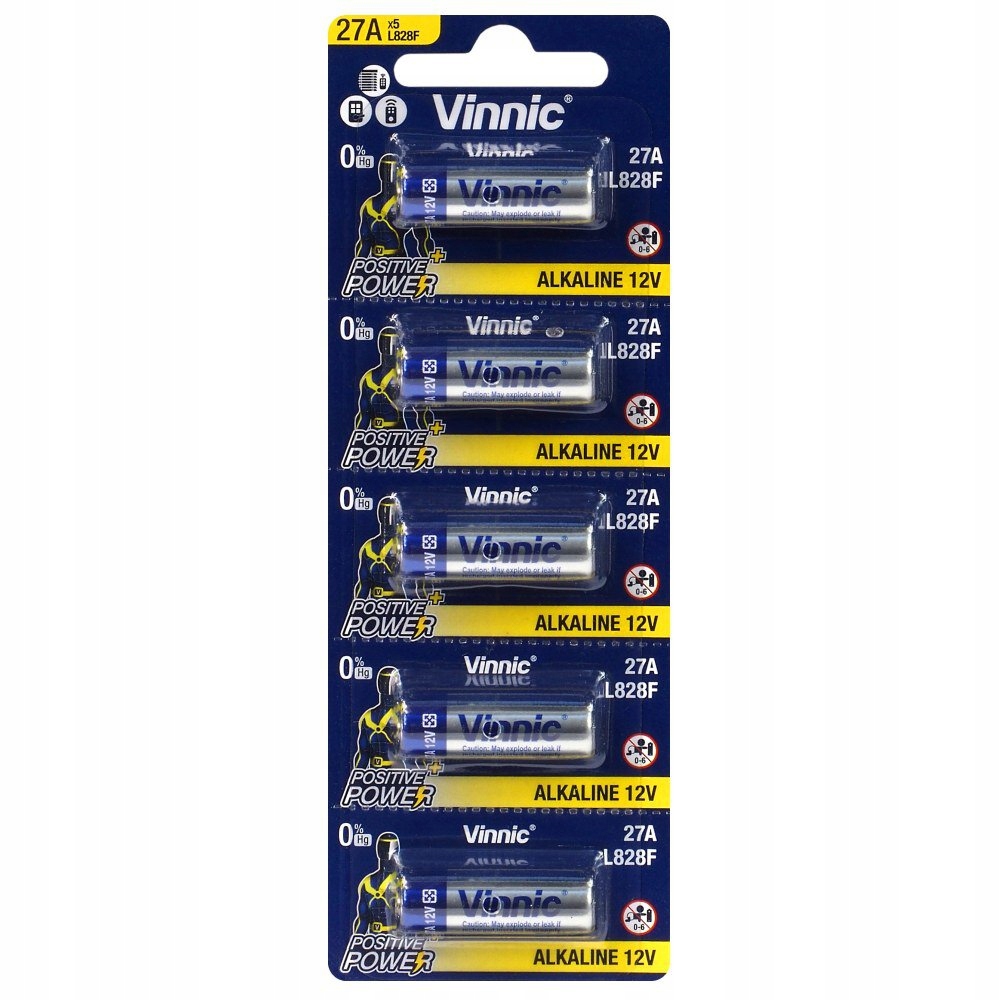 5x BATERIA alkaliczna VINNIC A27 / 12V / L828F