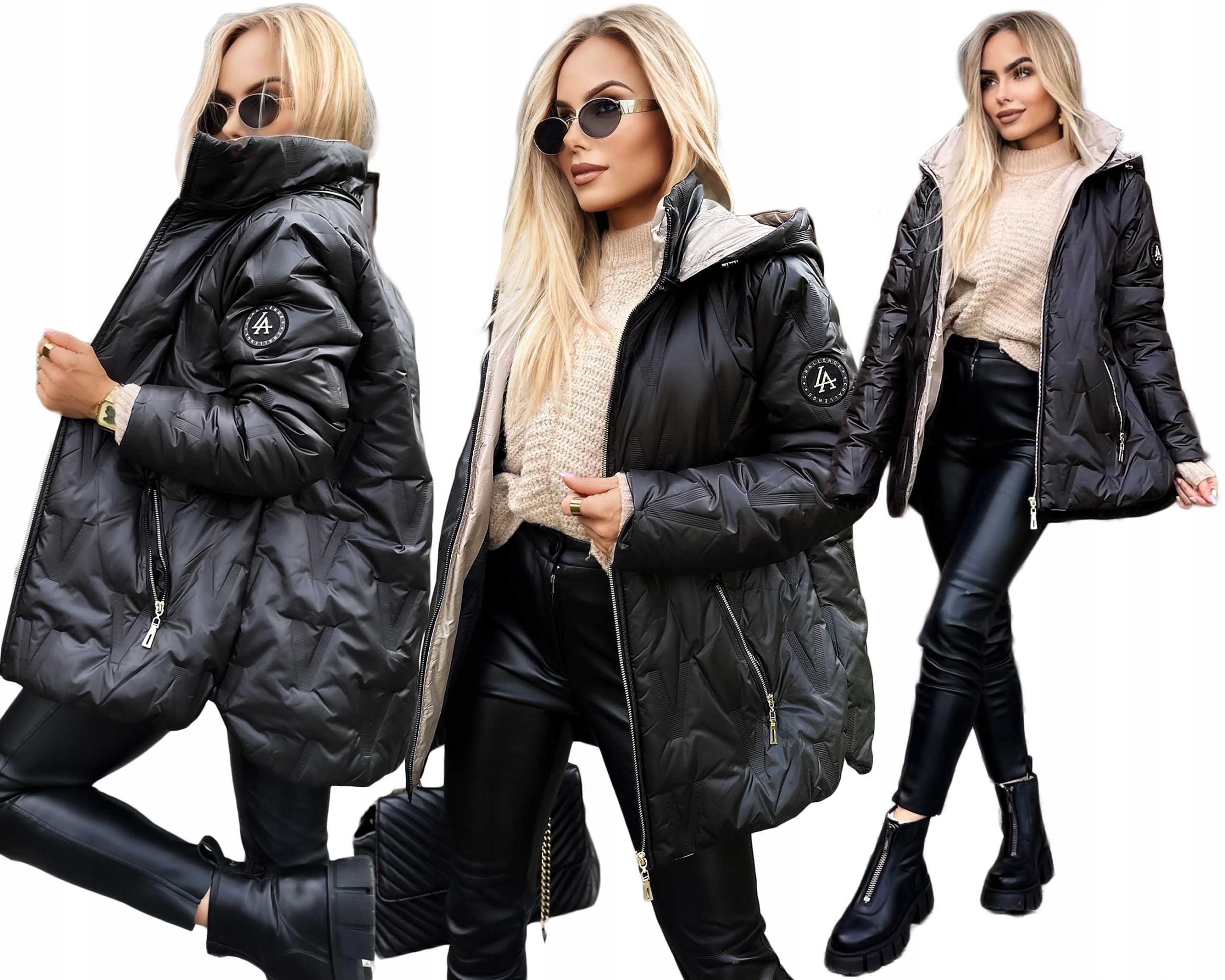 Dámská Přechodová Prošívaná Bunda velké velikosti s kapsami kapuce 46 Clara