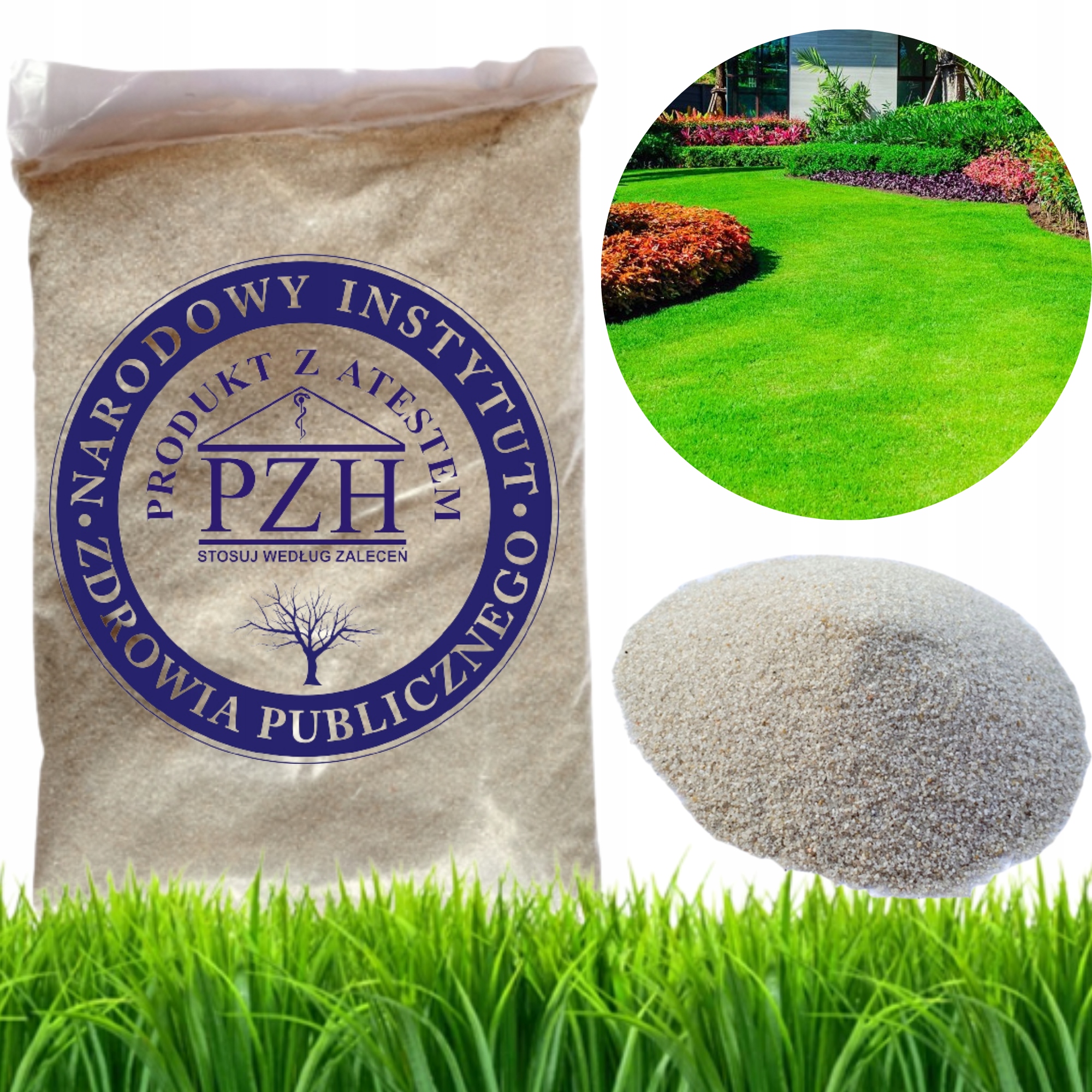 PIASEK DO TRAWY TRAWNIKA SUCHY 0,4-0,8mm 24 KG