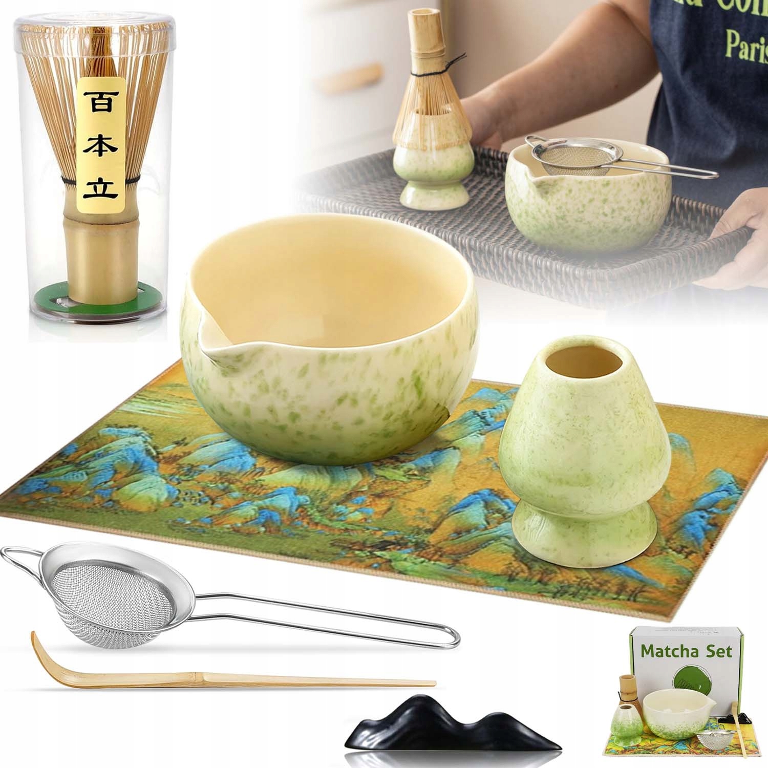 Bambusová Sada Na Přípravu Matcha: Metlička (chasen), Lžička, 7 Prutů