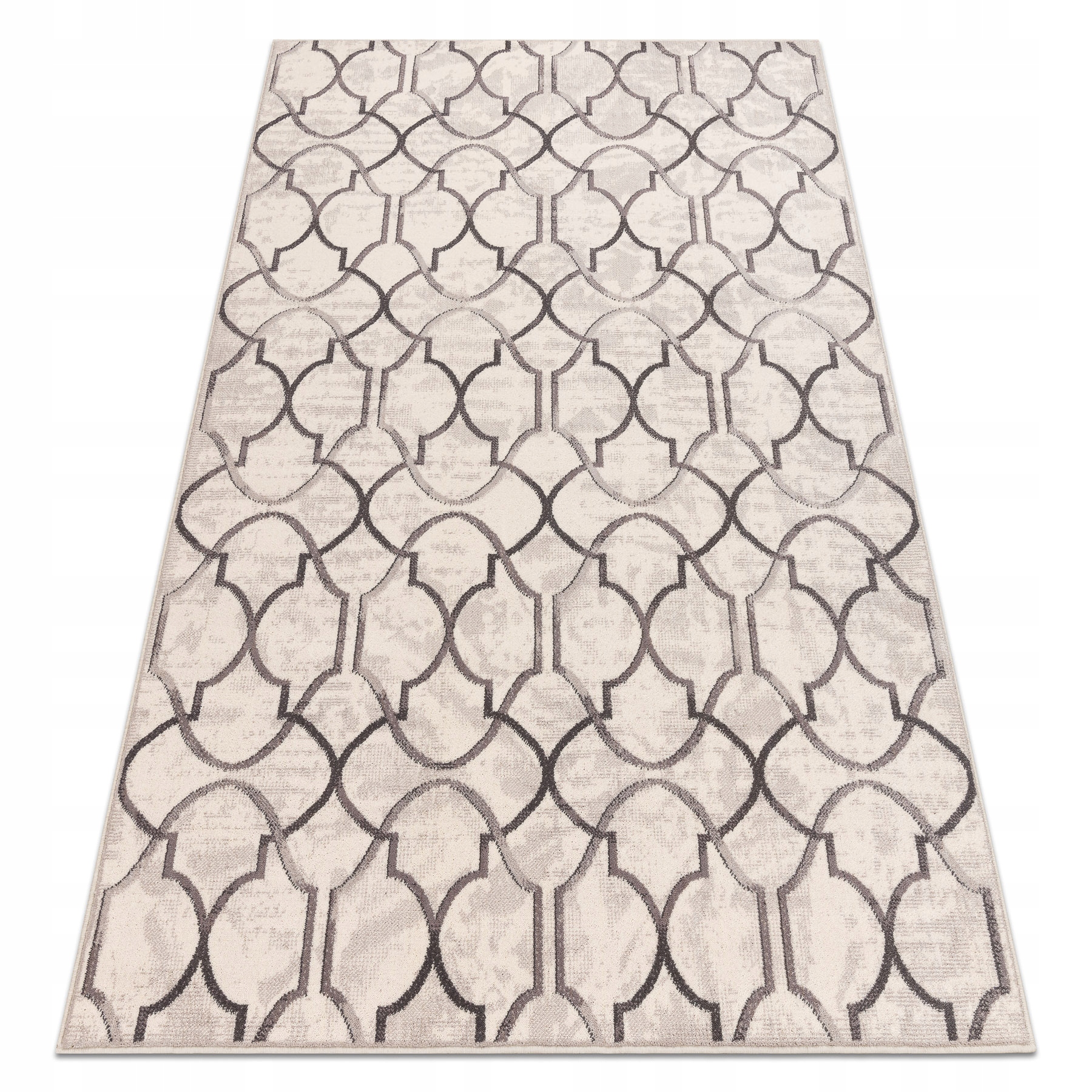 Dywan wełniany Do Salonu Jadalni Koniczyna trellis Arabeska beż 120x170 cm