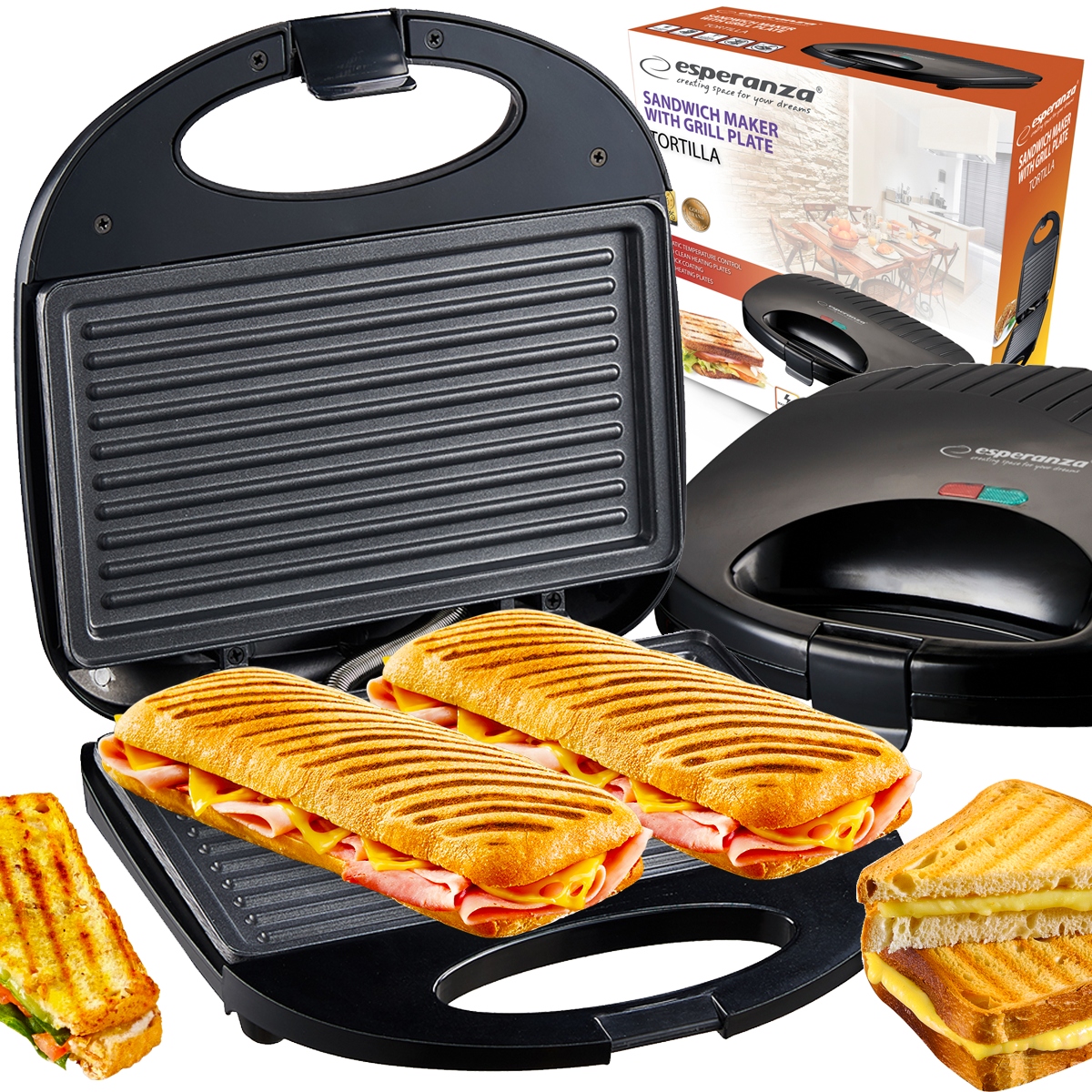 

Grill Opiekacz Do Kanapek Tortilli Toster 1000 W