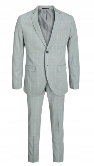 Jack&jones Pánský Elegantní Šedý Oblek S Kostkou 50 Jso