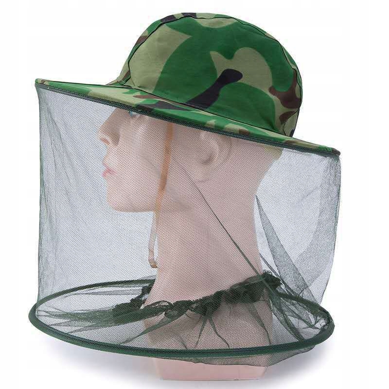FOLDABLE BEEKEEPING AND FISHING CAMO HAT WITH A MOSQUITO NET FOR INSECTS Materiał dominujący bawełna
