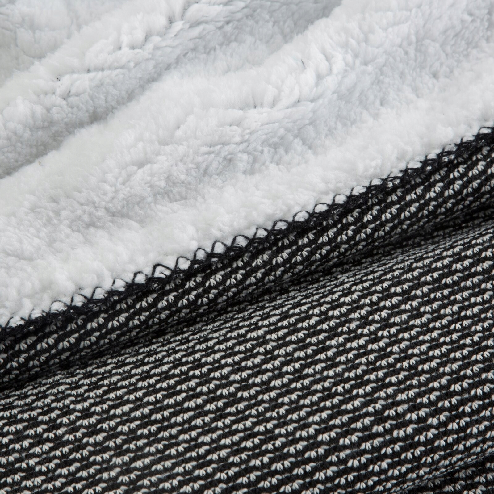 Deka oboustranná s plédem Panda 150x200 černá, teplý měkký svetr