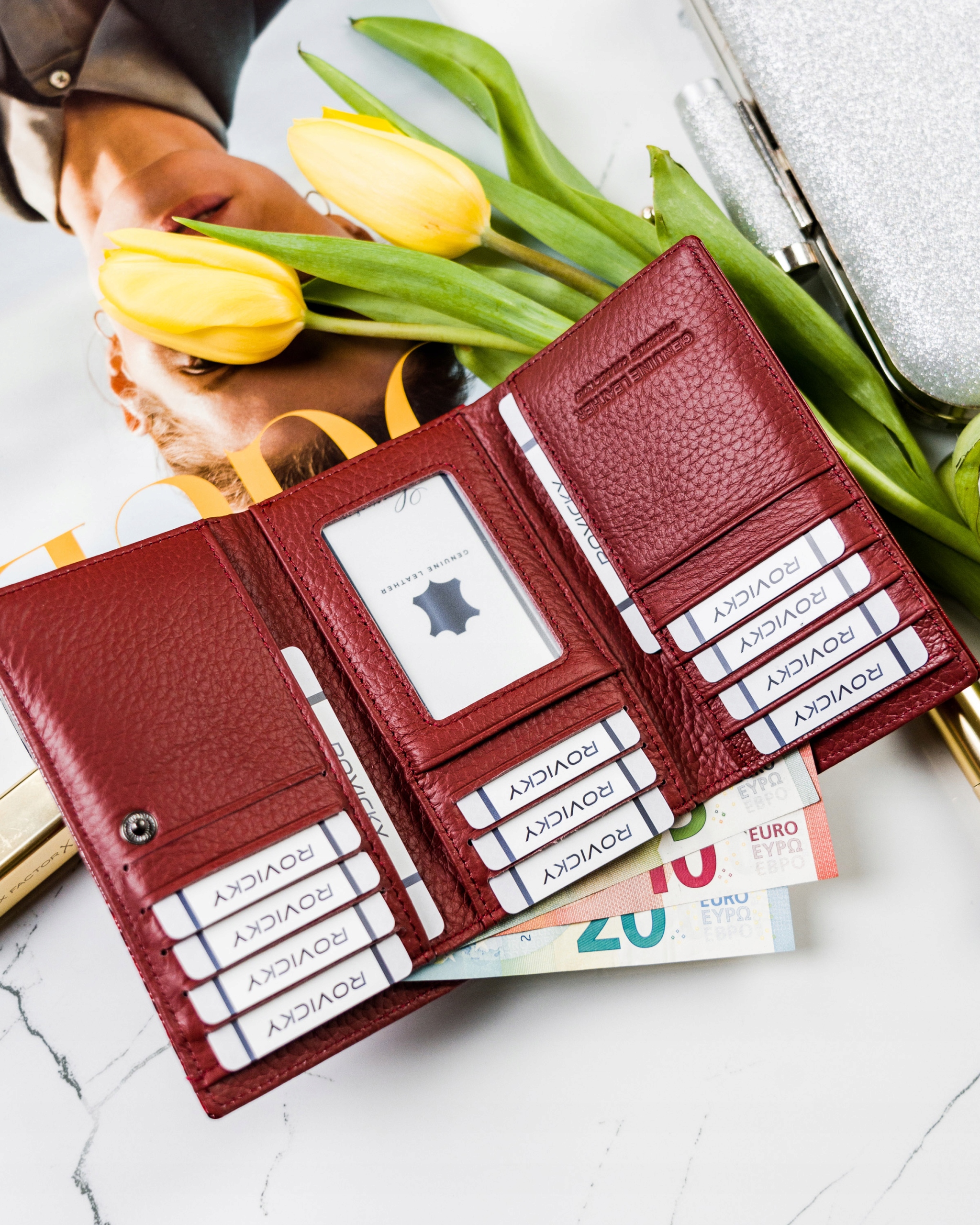 Cavaldi skórzany portfel damski pojemny na karty dokumenty skóra naturalna Rodzaj portfel