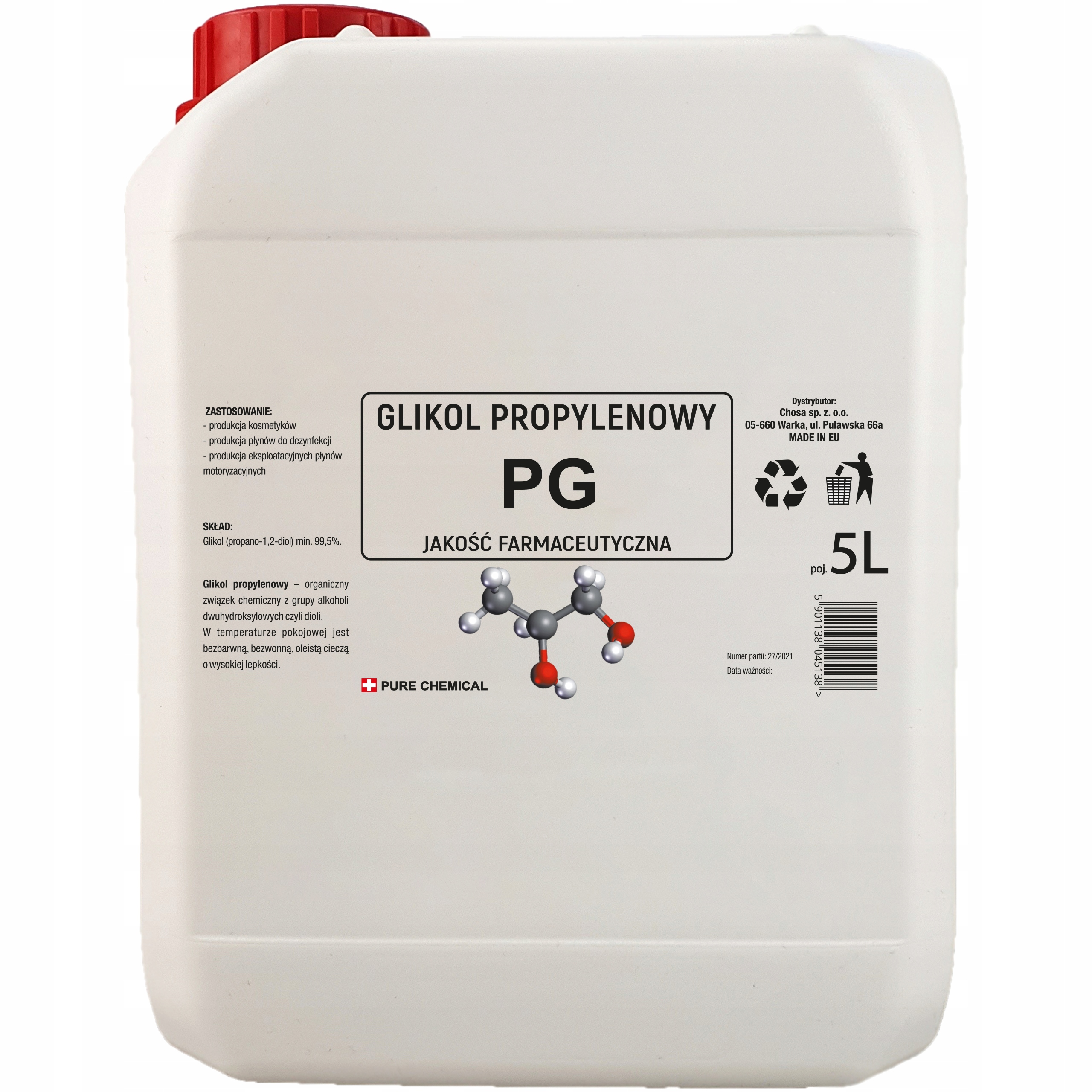 Glikol Propylenowy (pg) Usp Czysty 5L 5000ml