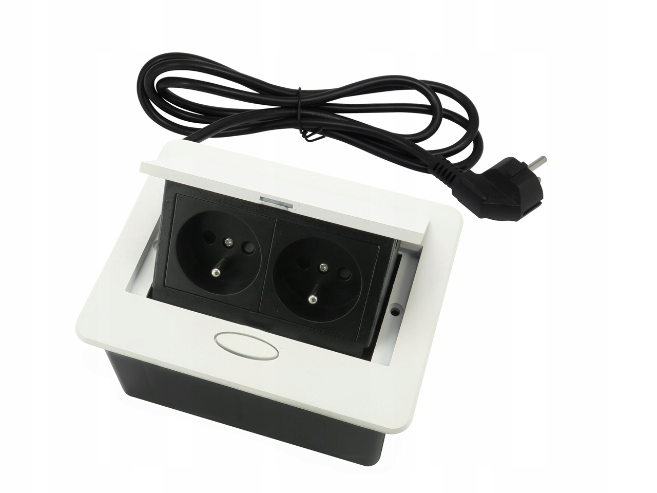 Otevírací Zásuvka Zapuštěná Do Pracovní Desky Bílá Malá 2 x 230V 2200W