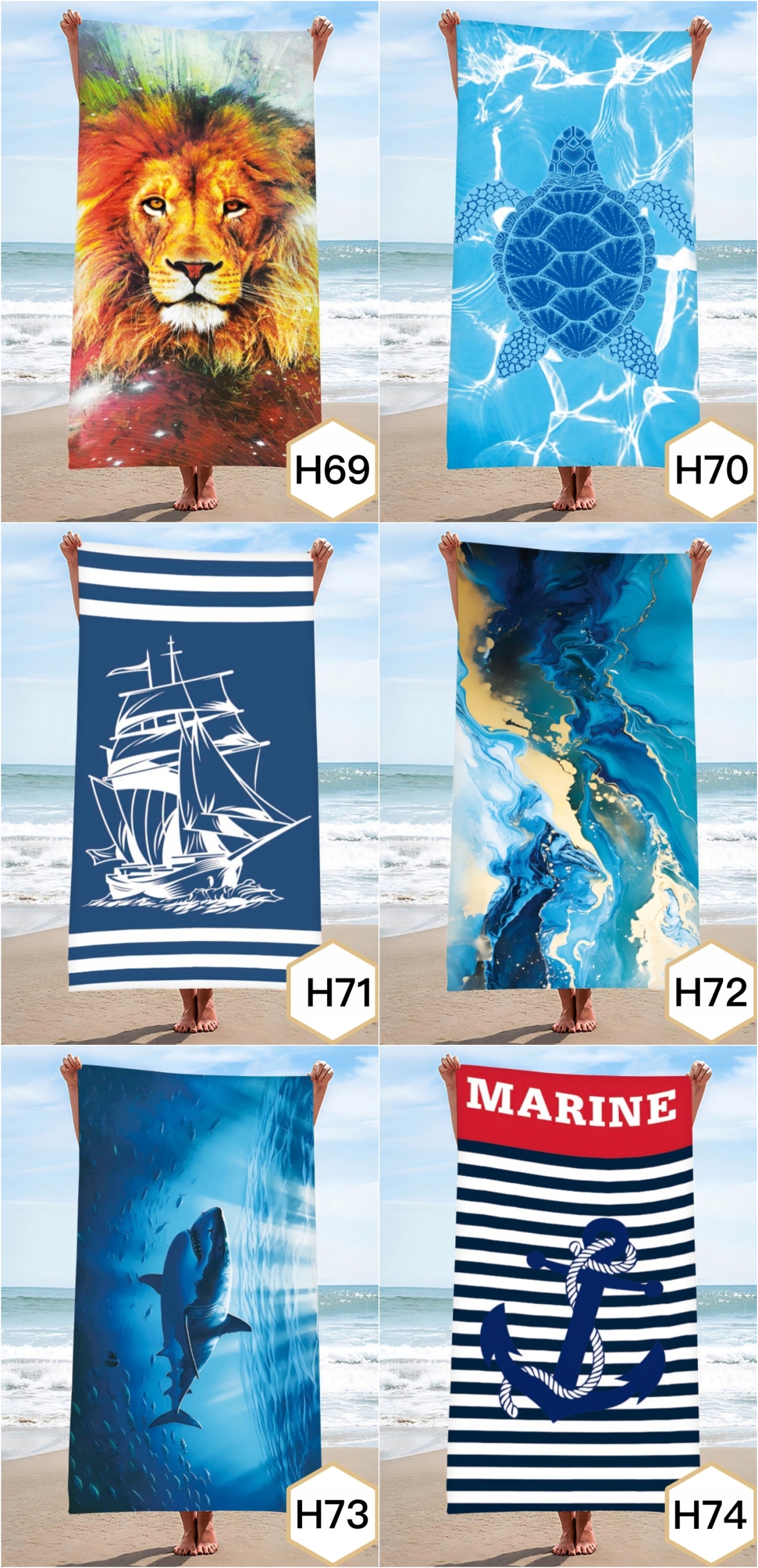 RĘCZNIK PLAŻOWY DUŻY KĄPIELOWY SUMMER RĘCZNIKI XXL Średnica/szerokość 100 cm