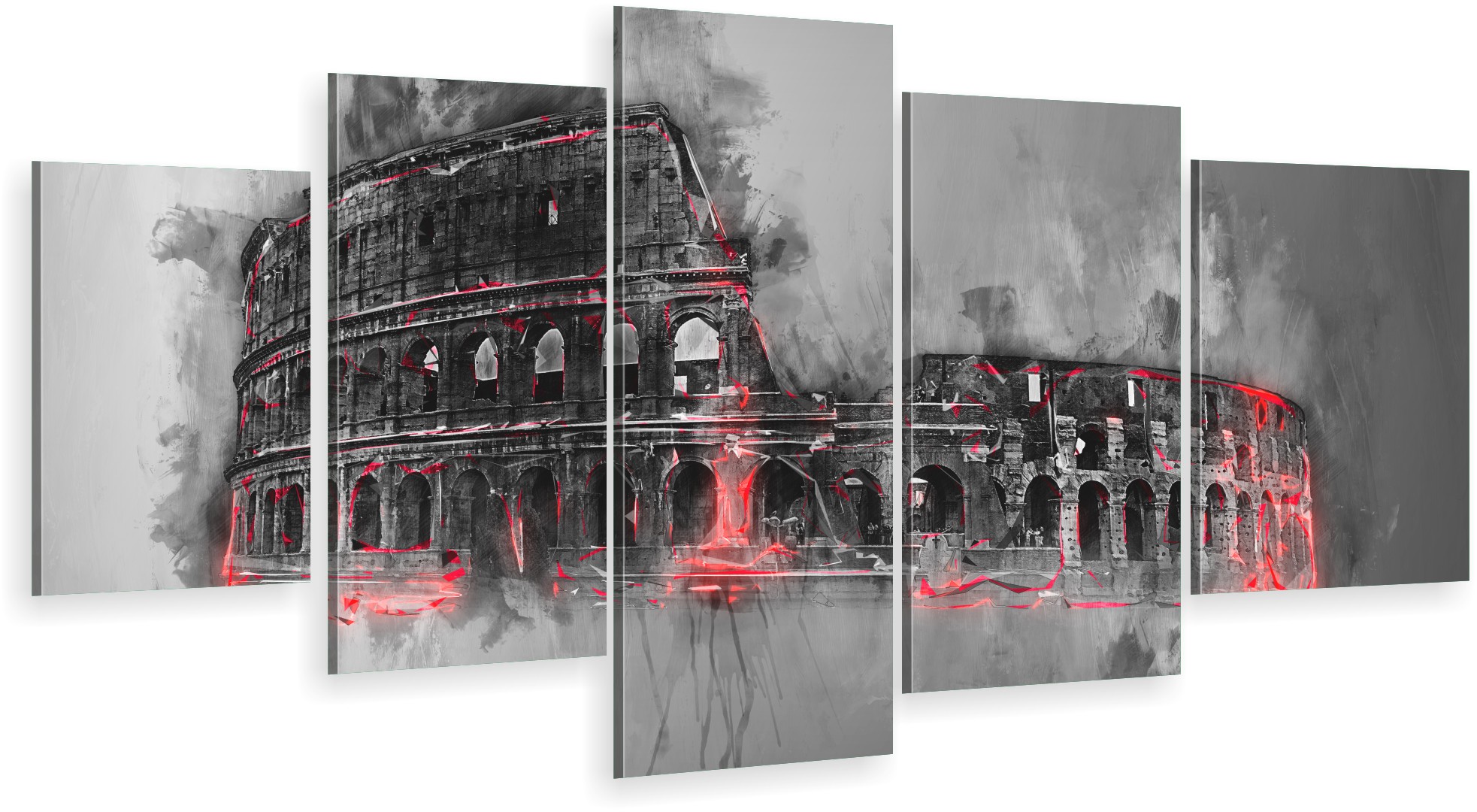 

Tryptyk 5-CZĘŚCI Na Ścianę colloseum rzym fine art
