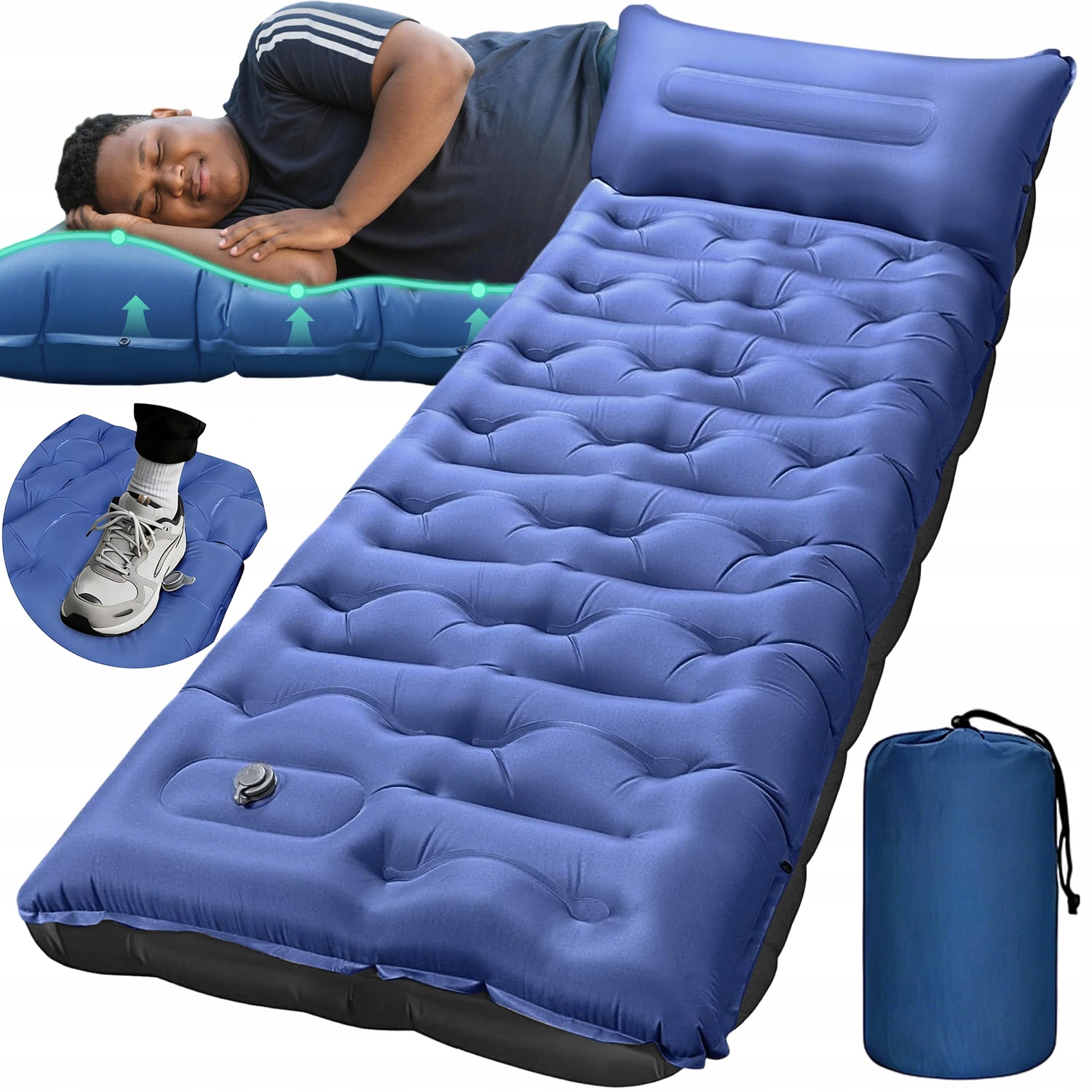 Matrace Jednomístná Samonafukovací Turistická Karimatka 190 X 70 CM