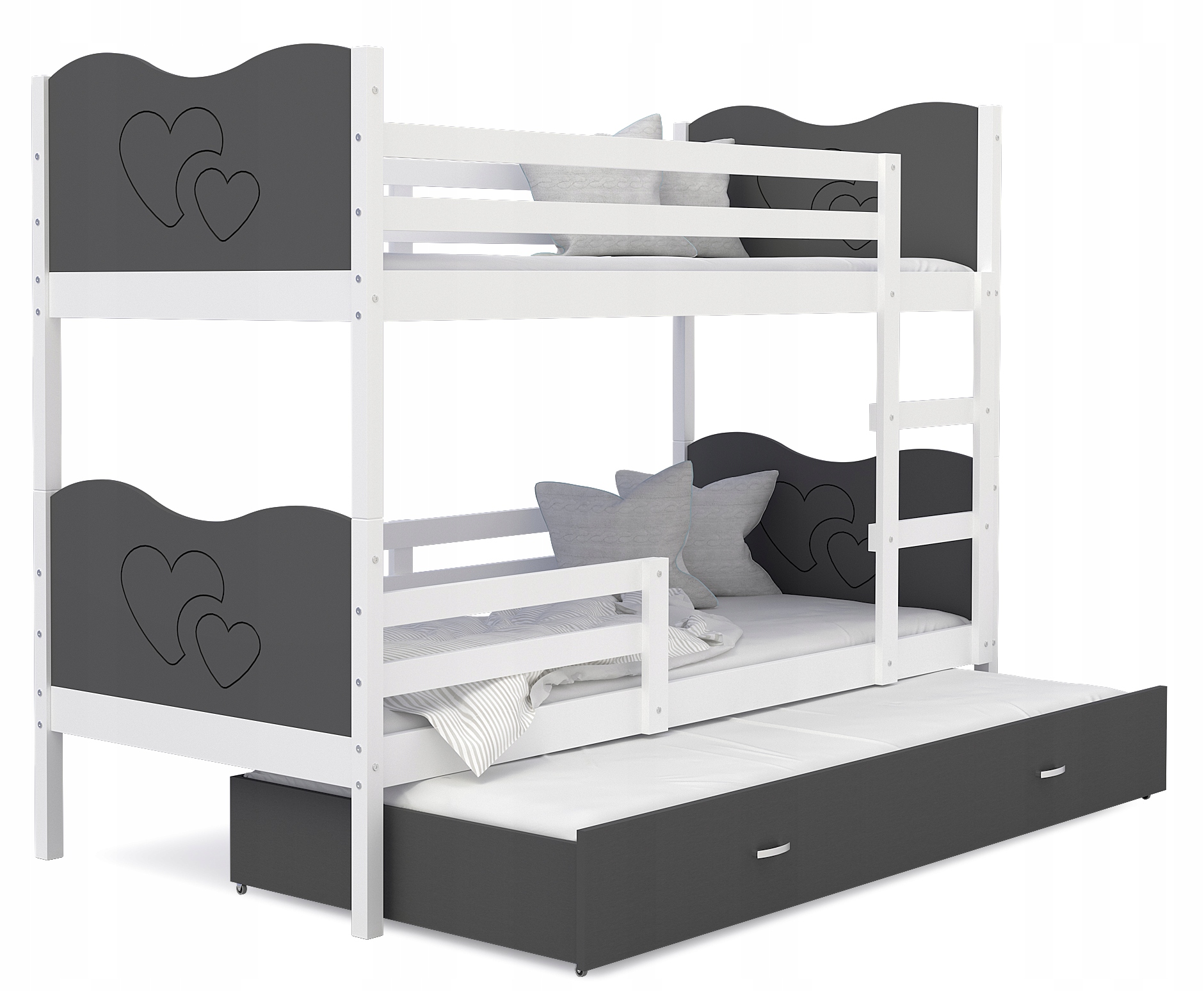 Łóżko piętrowe 190x80 + materace MAX 3 osobowe