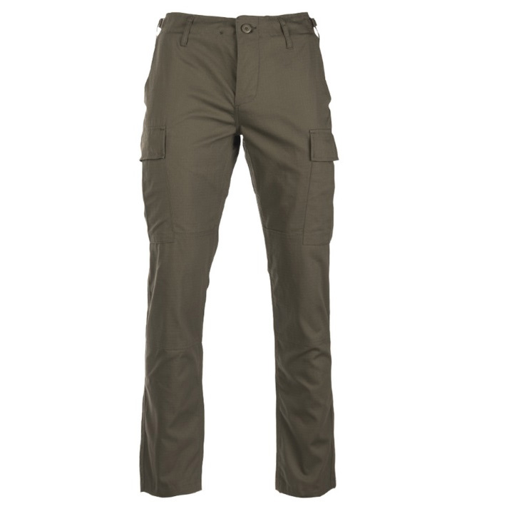 Pánské Kalhoty Mil-tec Bdu Slim Fit Ripstop Bavlna Olivové Kapsáče XL