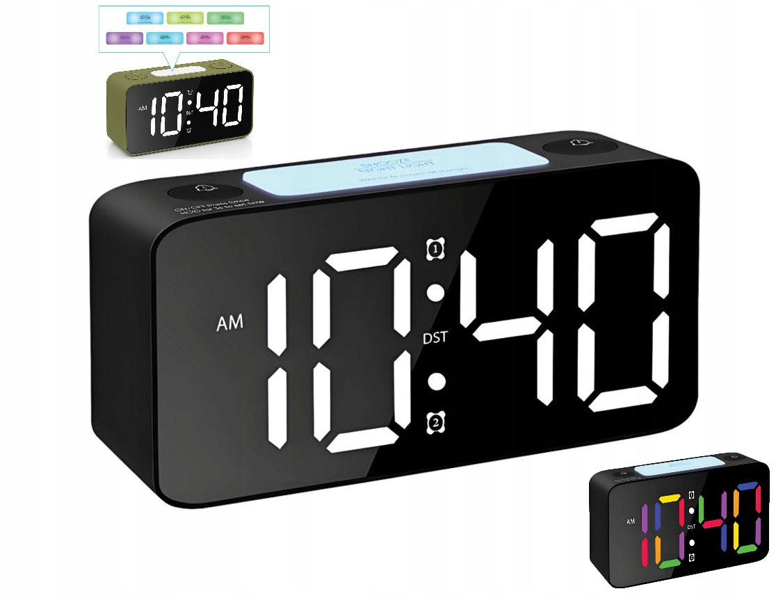 Čitelný Budík Led Jvd SB2020.3 Barevné Podsvícení Led Usb Rgb