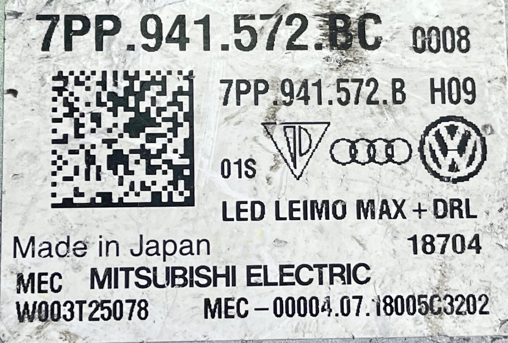 control unit module LED AUDI VW 7PP941572BC