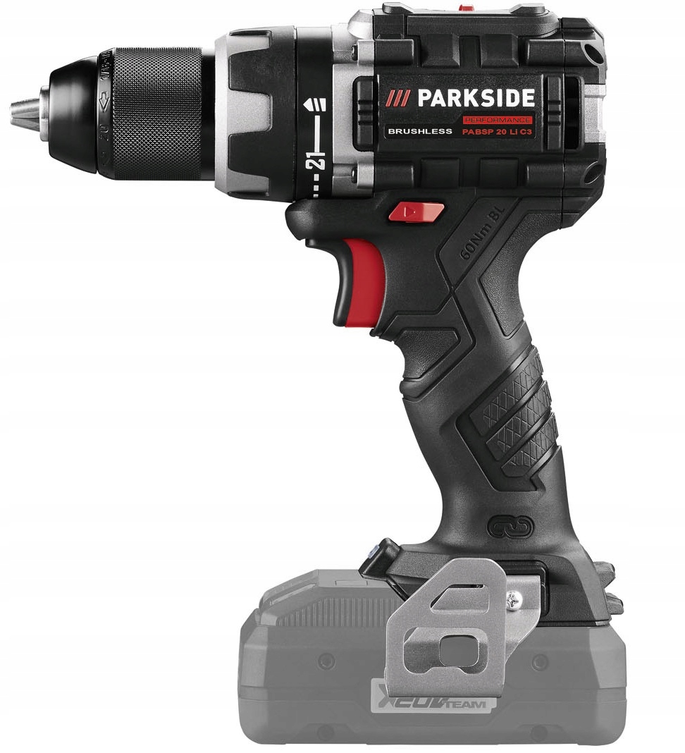 WIERTARKO WKRĘTARKA AKUMULATOROWA PARKSIDE 20V LED BEZSZCZOTKOWA WALIZKA Seria Performance