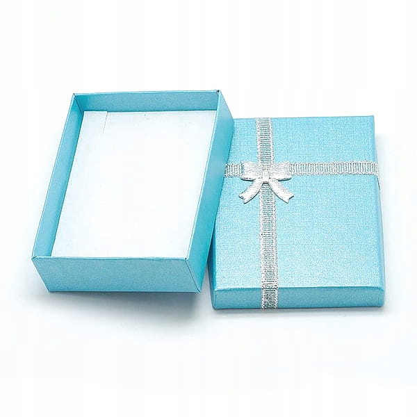 poz31 Ozdobne pudełko na biżuterię 7x9cm błękitne